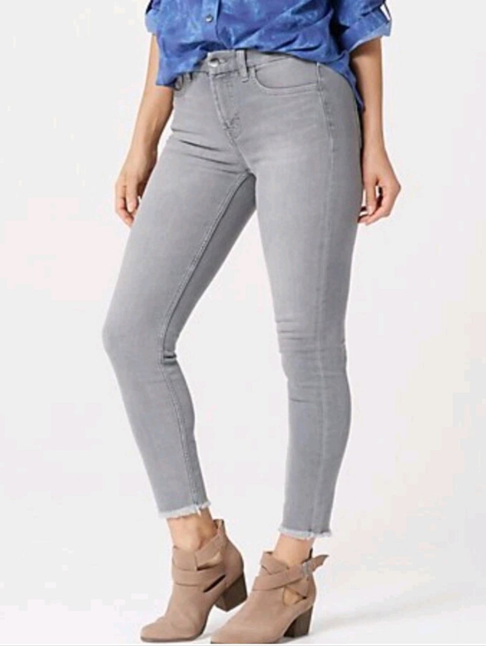 24 Jen7 7 For All Mankind Plus Size Gray Ankle Skinny Jeans
